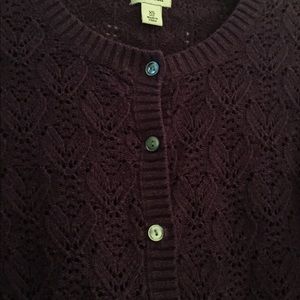 L.L. Bean Purple Cardigan Sweater